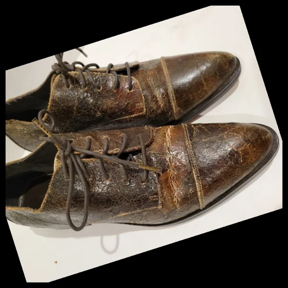 Donald J. Pliner distressed brown wingtip oxfords 7.5 - Picture 8 of 11